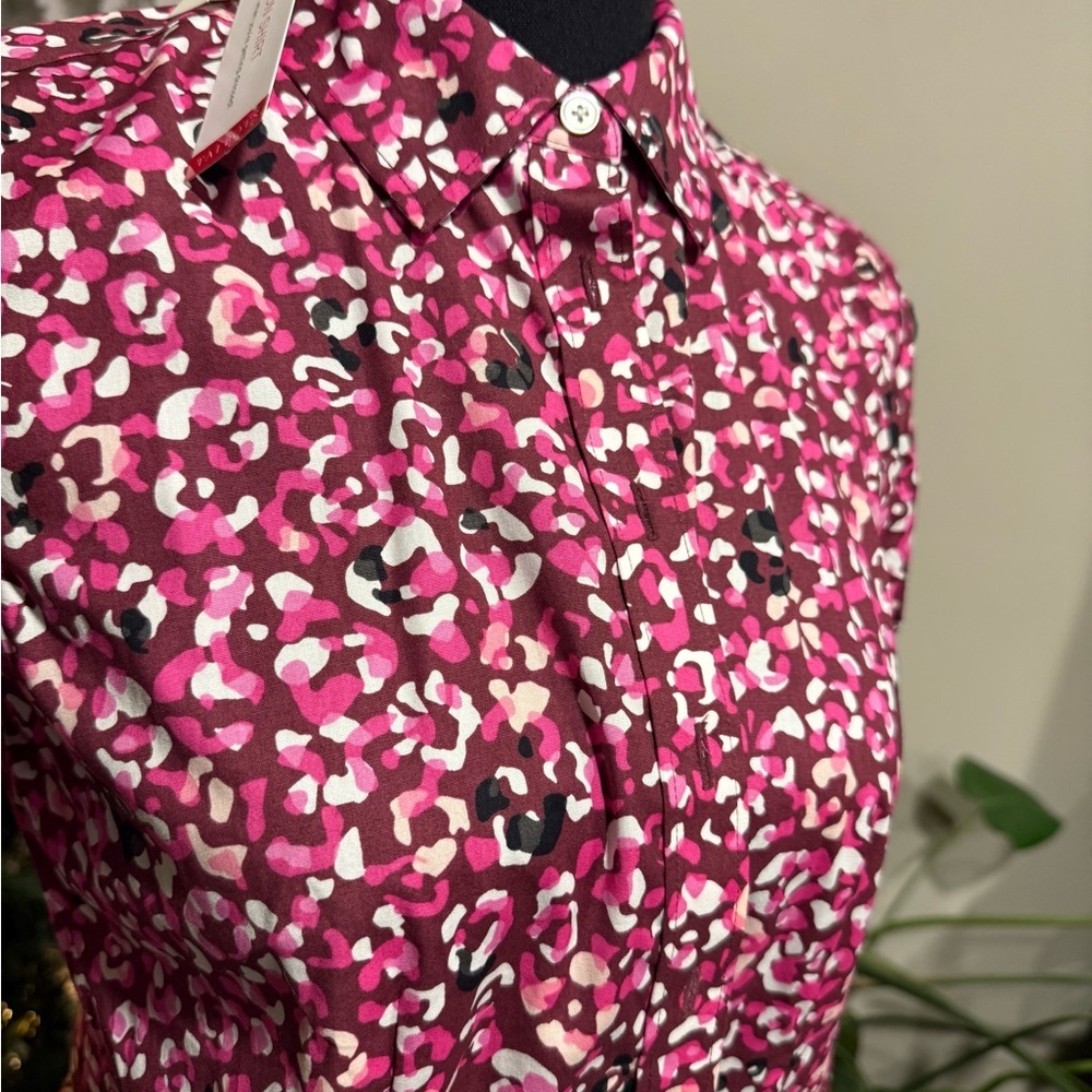 NWT Talbots Pink Patterned Button-Down Blouse NWT - image 3